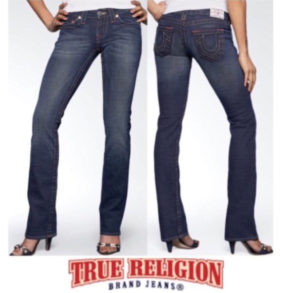 True Religion Denim - TRUE RELIGION Johnny Straight Leg Jean Med Wash 26